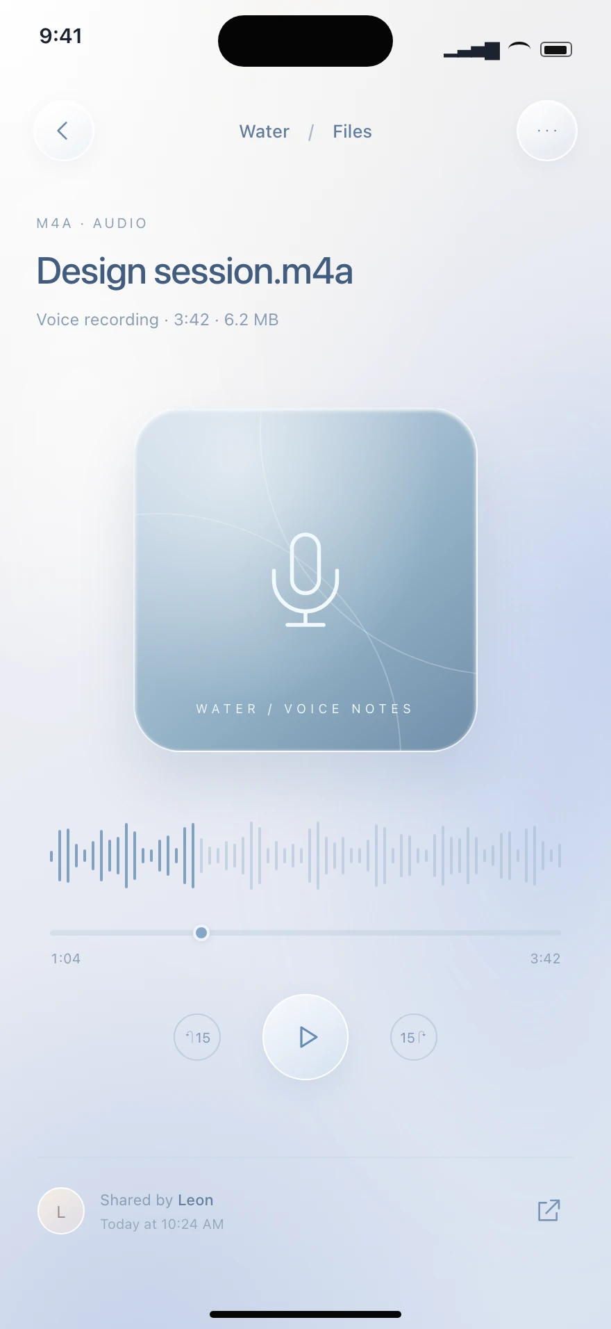 Water accepted design: Audio