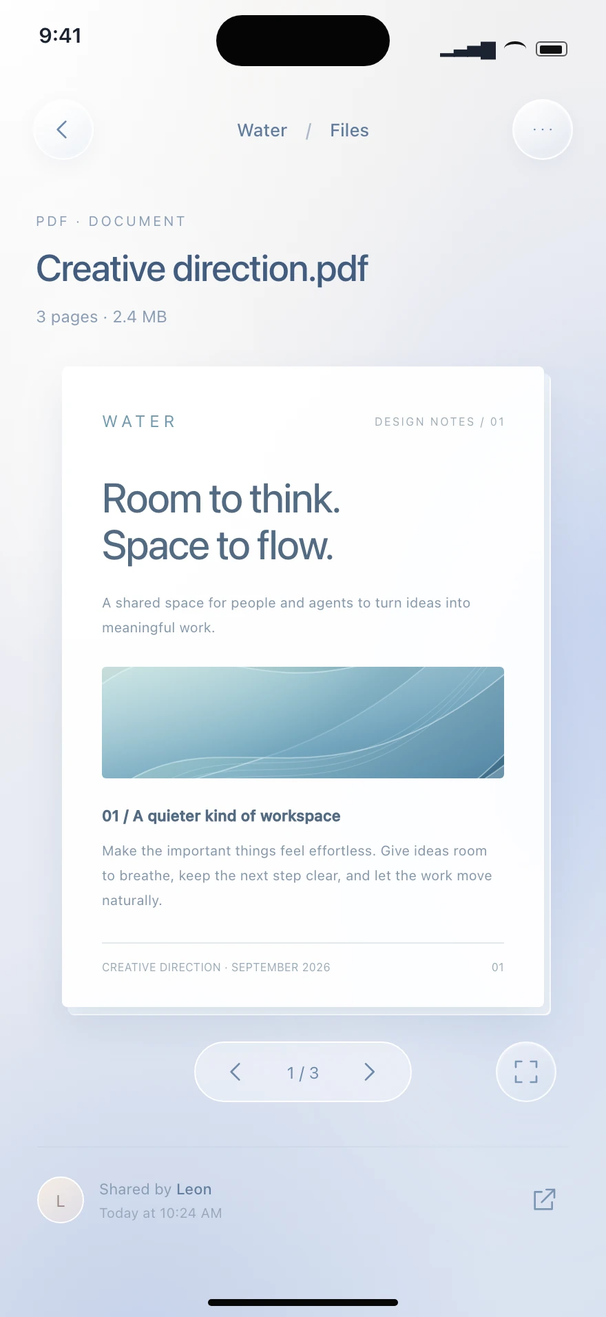 Water accepted design: Document