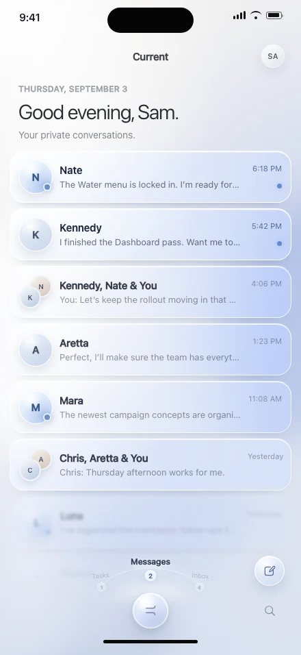 Water accepted design: Messages