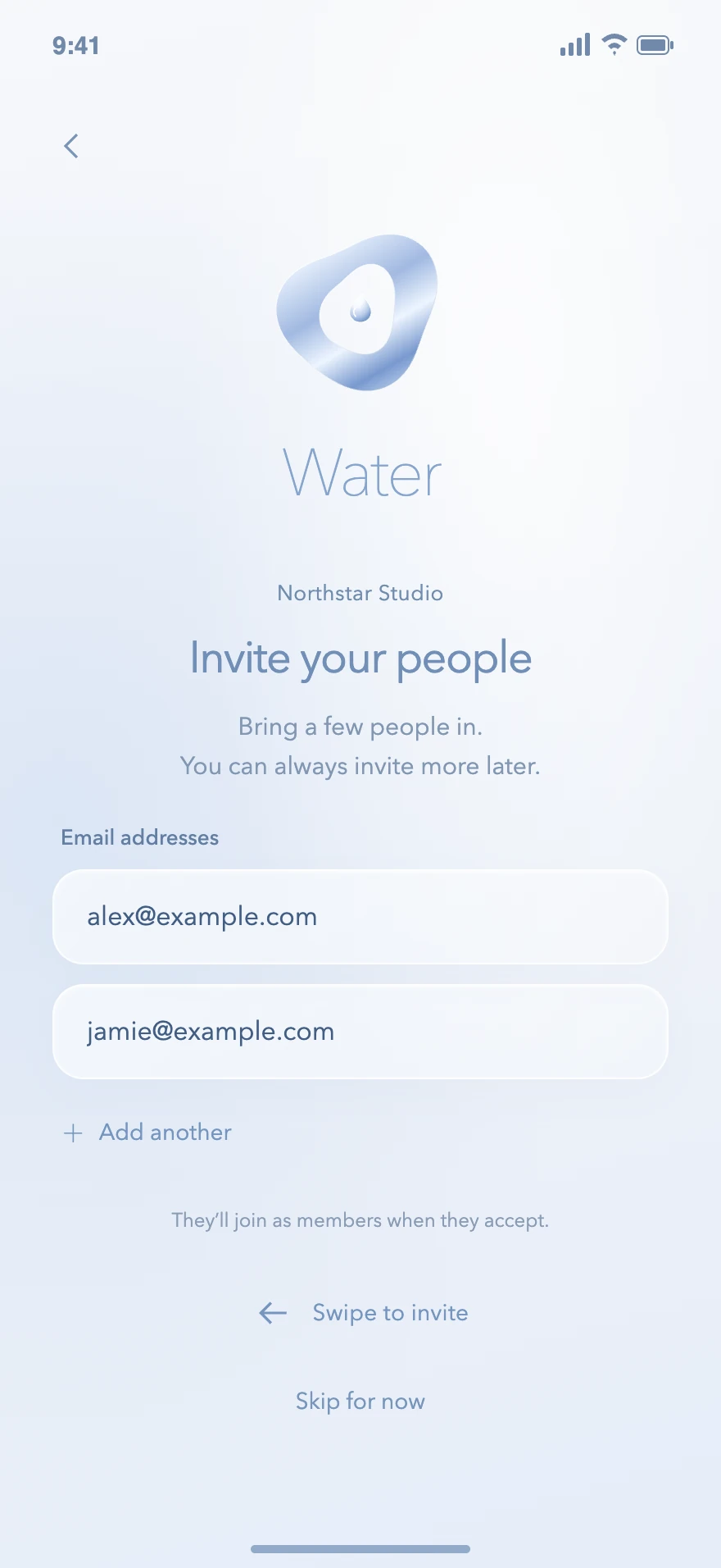 Water accepted design: Invite people