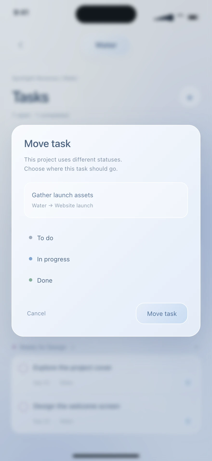 Water accepted design: Move