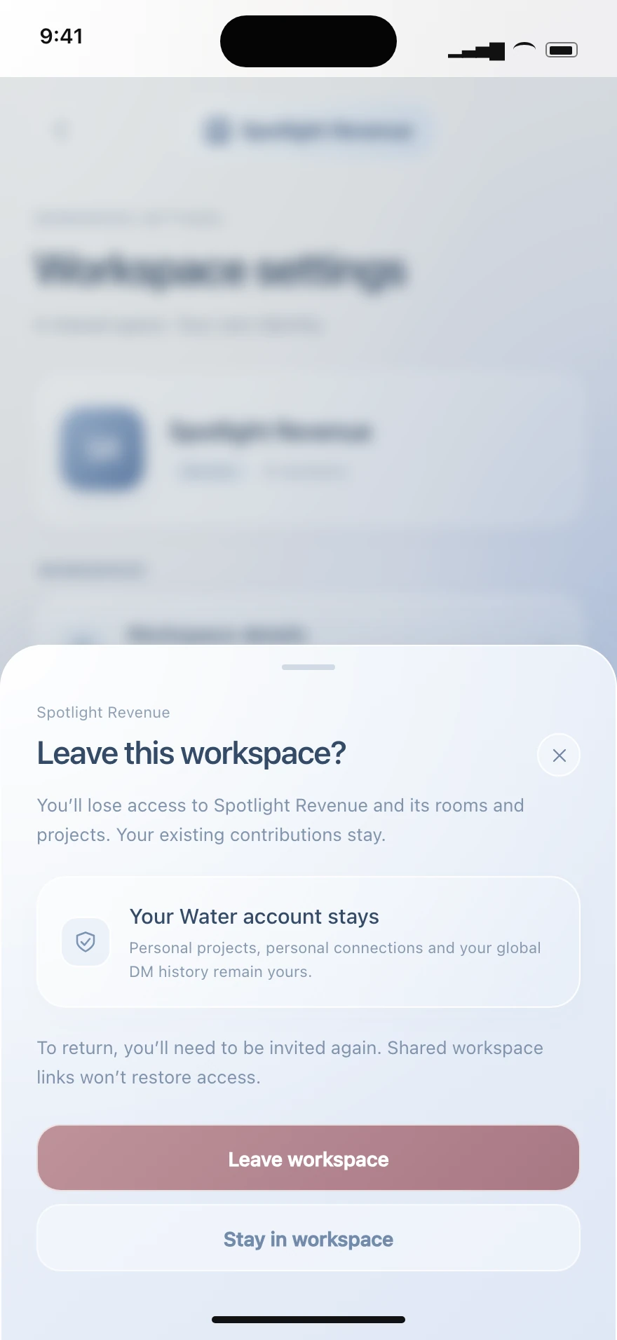 Water accepted design: Leave